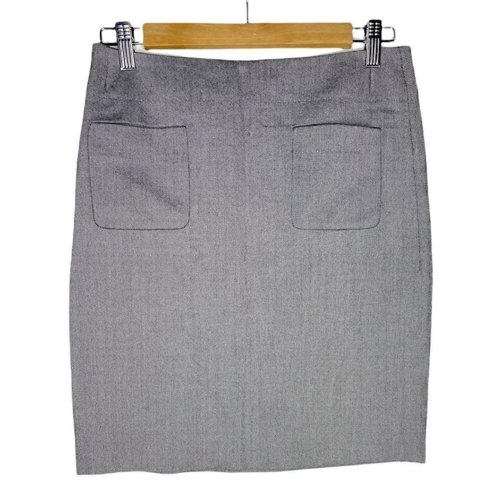 Chloé Skirt Size T36 XS Wool Silk NEW Grey Pockets Mini Business Professional